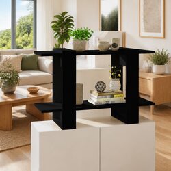Functional Black Shelving Unit Room Divider and Storage