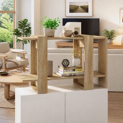 Room Divider Book Cabinet Brown Shelving Unit