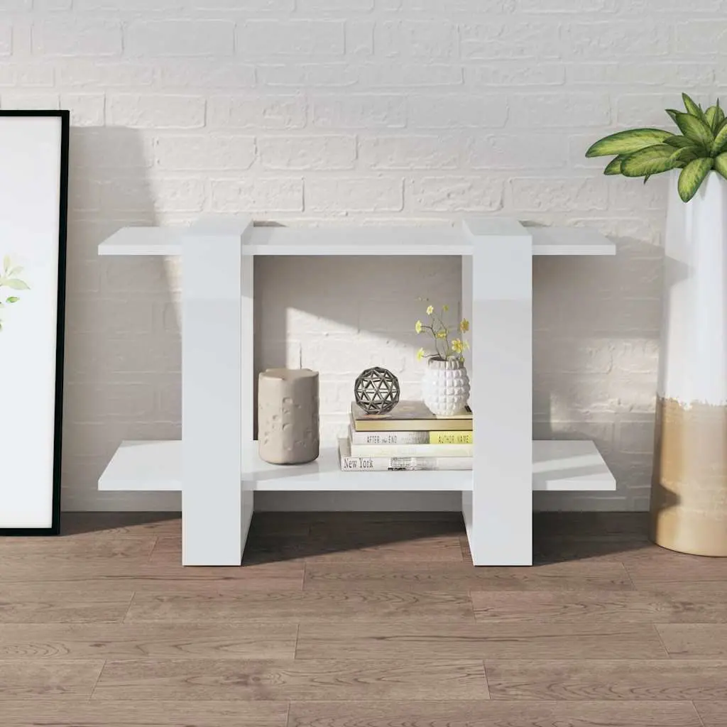 Book Cabinet Room Divider High Gloss White 80 x 30 x 51 cm
