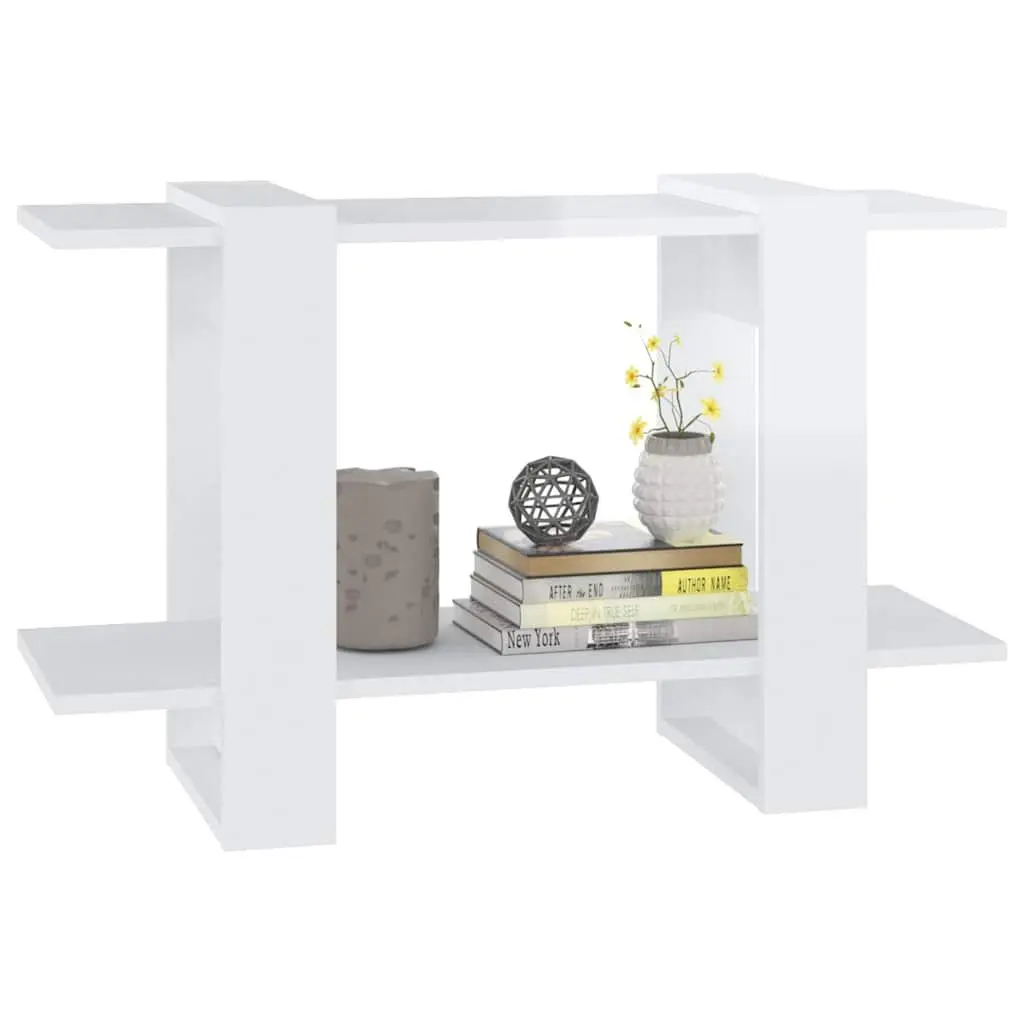 Book Cabinet Room Divider High Gloss White 80 x 30 x 51 cm