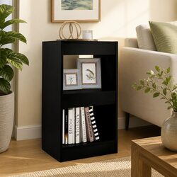 Sturdy Black Book Cabinet Room Divider 40x30x72cm