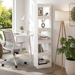 White High Gloss Bookshelf Storage Unit