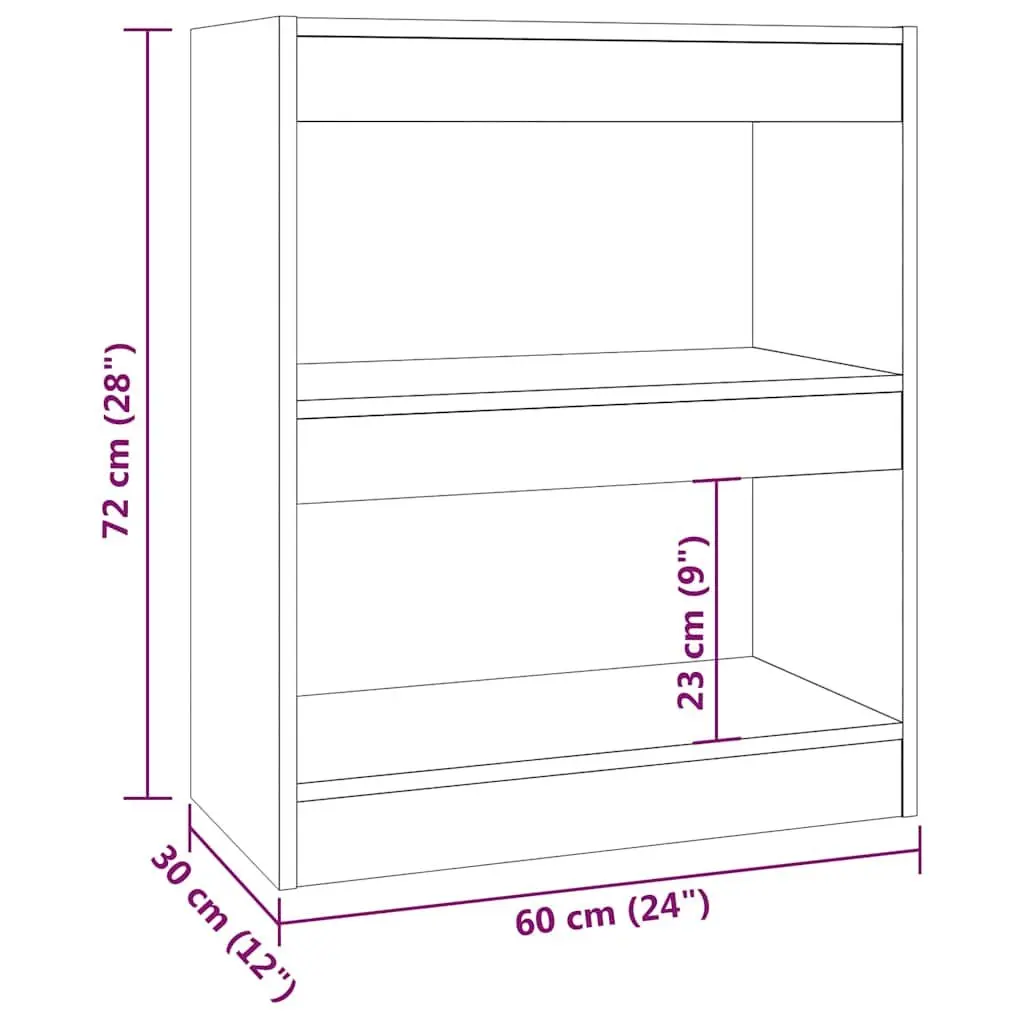 Book Cabinet Room Divider Sturdy 60x30x72cm White