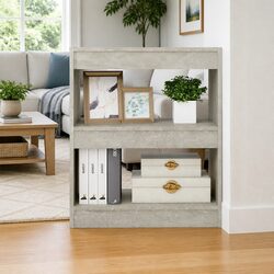 Sturdy Grey Book Cabinet with Dividing Functionality