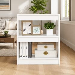 White High Gloss Bookcase and Room Divider Shelf