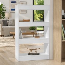 Functional White Wooden Book Cabinet Room Divider