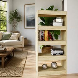 Brown Engineered Wood Book Cabinet and Room Divider