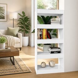 High Gloss White Engineered Wood Book Cabinet Divider