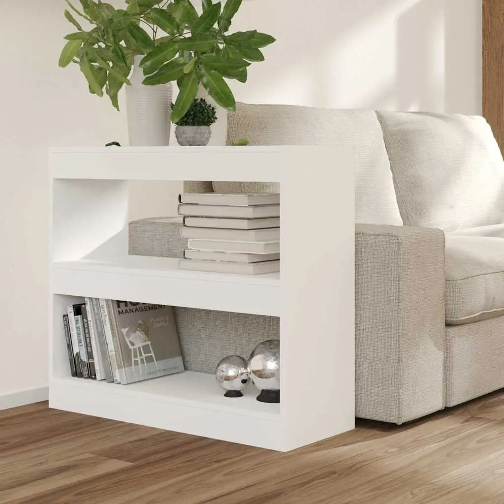 Bookcase Room Divider Ample Storage White 80W x 30D x 72H cm