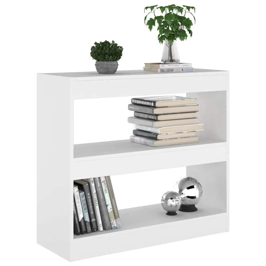 Bookcase Room Divider Ample Storage White 80W x 30D x 72H cm