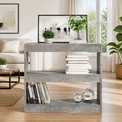 Grey Engineered Wood Book Cabinet Room Divider