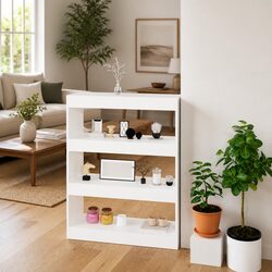 White Engineered Wood Bookshelf Storage Organiser