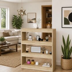 Engineered Wood Bookcase and Room Divider 80x30x103cm
