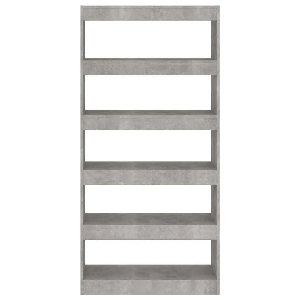 Book Cabinet Room Divider Spacious Storage Grey Engineered Wood