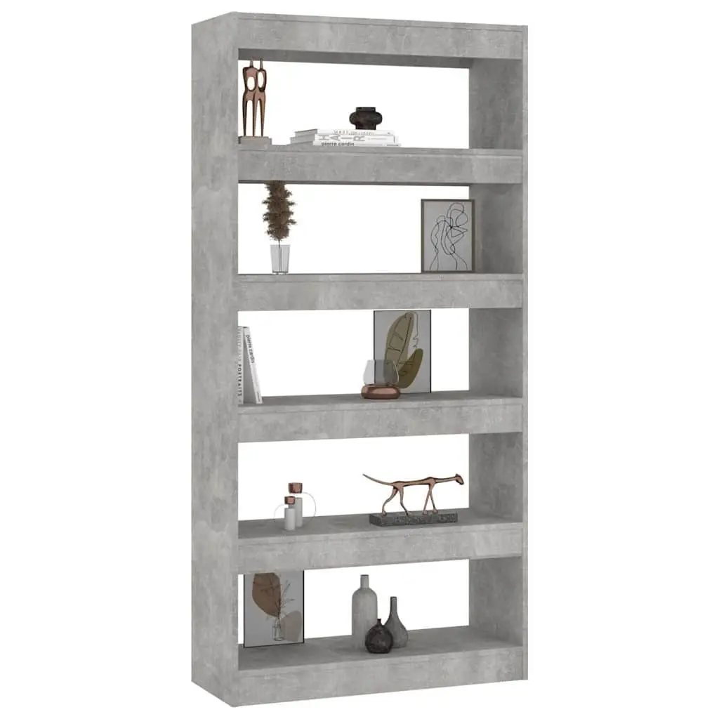Book Cabinet Room Divider Spacious Storage Grey Engineered Wood