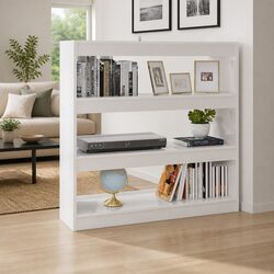 Book Cabinet Room Divider with High Gloss Finish 100x30x103cm