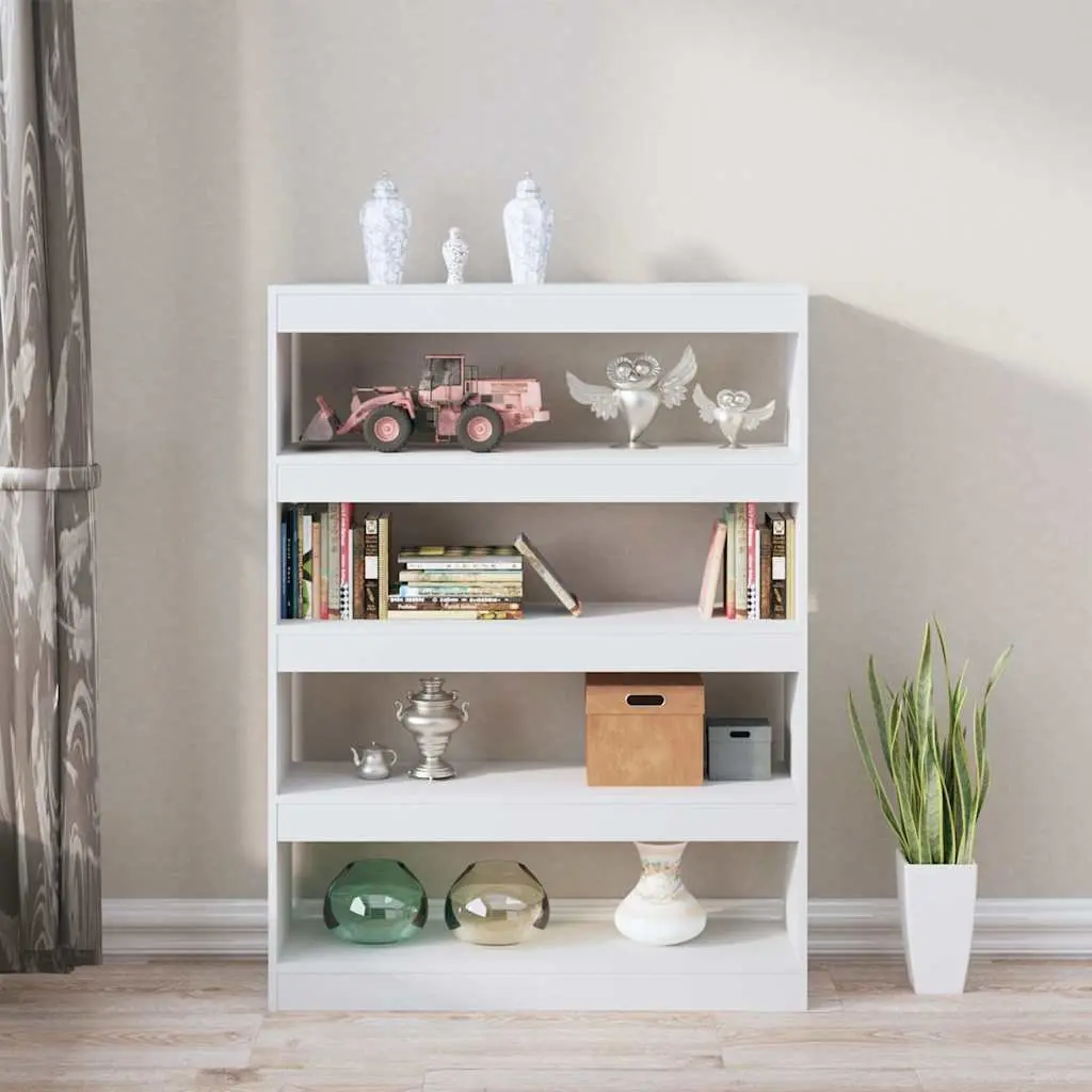 White Book Cabinet Room Divider Shelving Unit Storage Bookcase Organiser Hallway