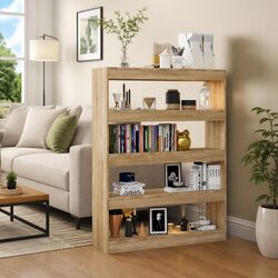 Brown Bookcase Stand Room Divider with Shelves