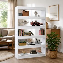 Wooden Book Cabinet Room Divider Storage Unit 100x30x166cm