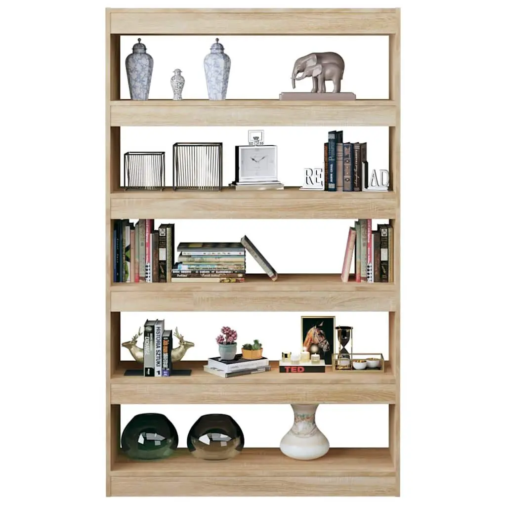 Book Cabinet Room Divider Shelving Unit Storage Organiser Brown Wooden 100W x 30D x 166H cm