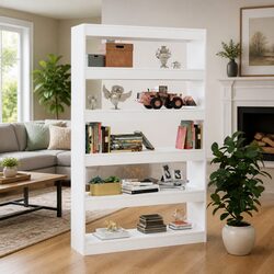 Wooden Book Cabinet with Room Divider Functionality