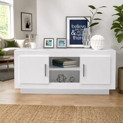White Engineered Wood TV Cabinet 102x35x45 cm Storage Unit