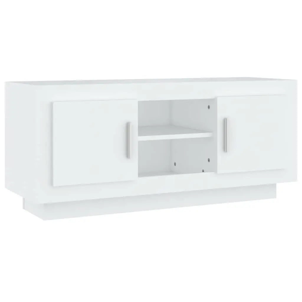TV Cabinet White Engineered Wood 102x35x45 cm Storage Unit