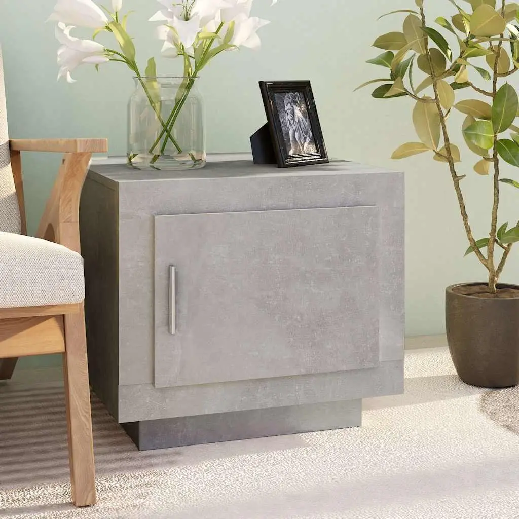 Grey Coffee Table with Storage Door 51x50x45 cm Engineered Wood Living Room Accent Furniture