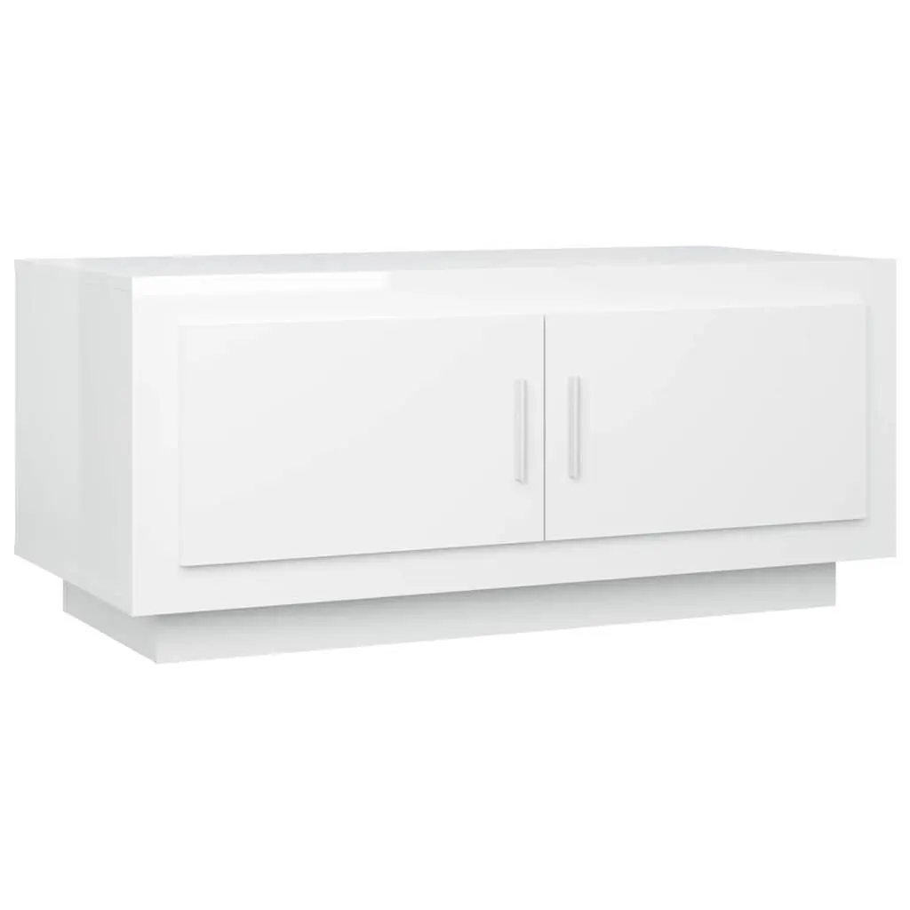 Coffee Table Storage Feature White High Gloss Size 102x50x45cm Living Room Furniture