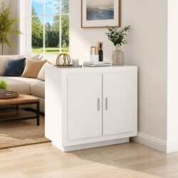 White Sideboard Storage Cabinet 80x40x75 cm with Engineered Wood