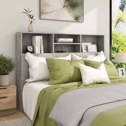 140cm Wall-Mounted Grey Headboard Storage Cabinet