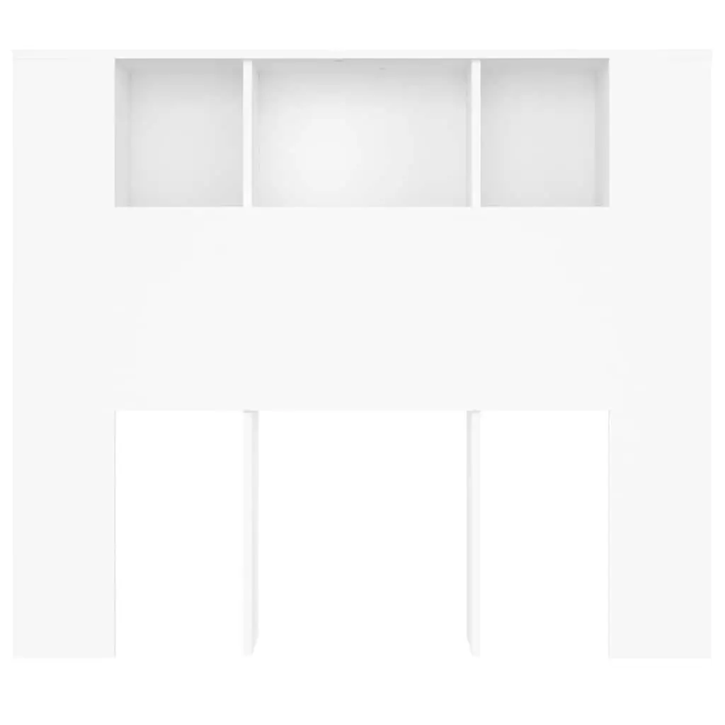 Headboard Cabinet Wall Mount Storage Five Compartments 120cm White