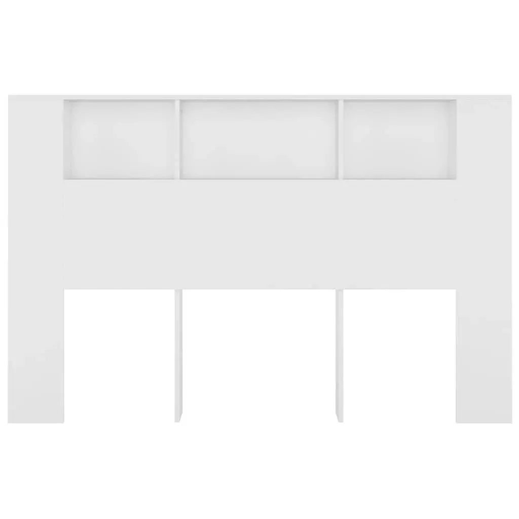 Wall-Mounted Storage Cabinet Contemporary Organiser 160cm White with Five Compartments for Bedroom