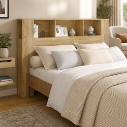 Engineered Wood Brown Headboard Cabinet 160 cm