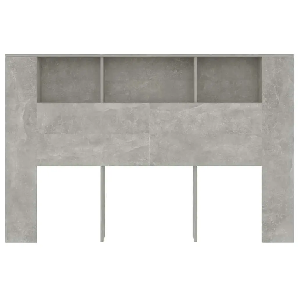 Headboard Cabinet Wall-Mounted Bedroom Storage Organiser Grey 160 cm