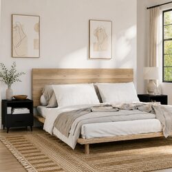 Set of 2 Black Bedside Cabinets with Drawer and Shelf