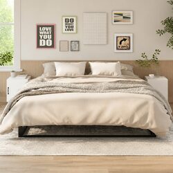 White Engineered Wood Bedside Cabinets Set of 2