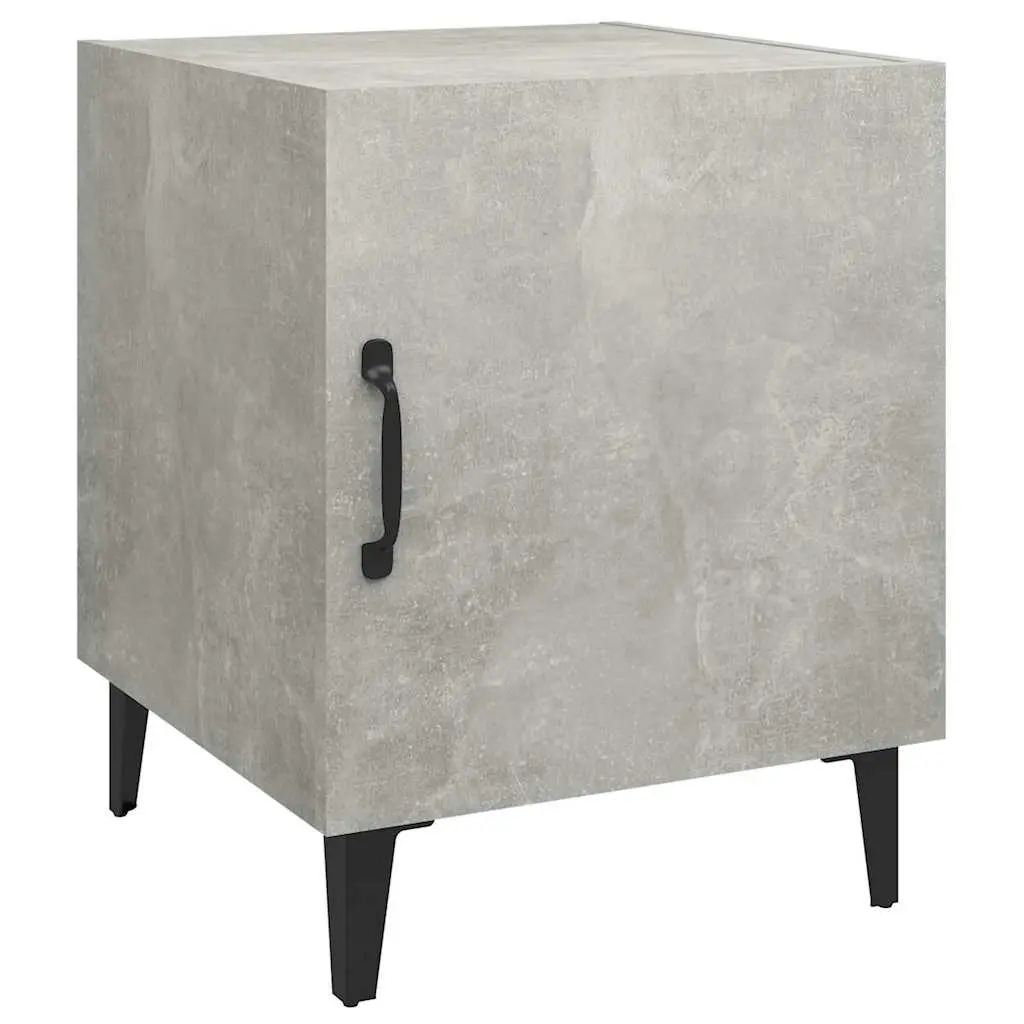 Bedside Cabinets 2 pcs Grey Engineered Wood Nightstand Storage Door