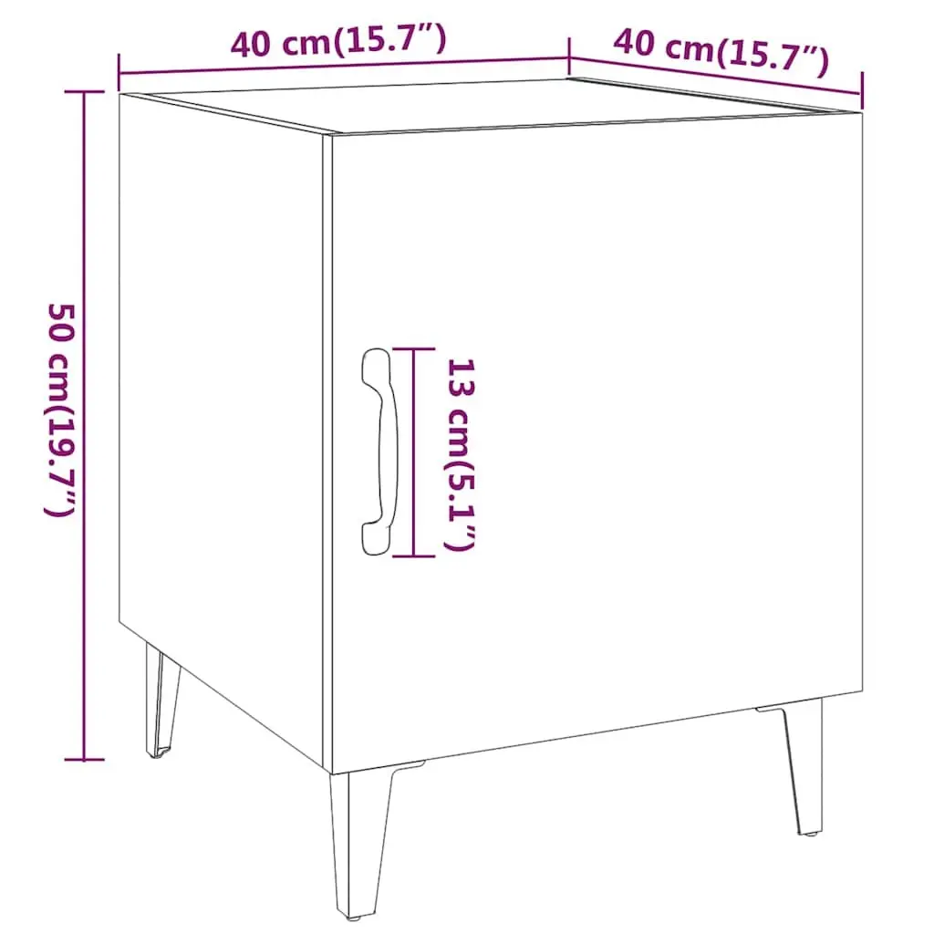 Bedside Cabinets 2 pcs Grey Engineered Wood Nightstand Storage Door