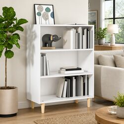 White Engineered Wood Sideboard Cabinet with Shelves