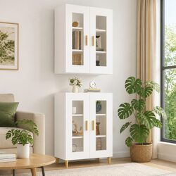White Hanging Wall Cabinet with Ample Storage Space