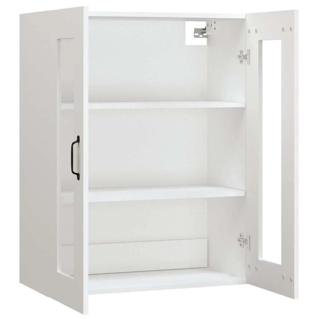 Hanging Wall Cabinet Engineered Wood White Organiser Vertical Storage 69.5x34x90cm