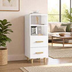 High Gloss White Storage Cabinet with 2 Drawers