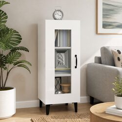 High Gloss White Storage Sideboard Cabinet 90cm