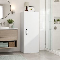 Hanging Wall Cabinet in White, 34.5x34x90 cm Storage Solution