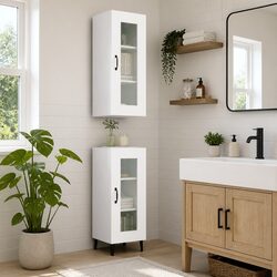 3-Compartment Wall Cabinet in White for Organised Spaces