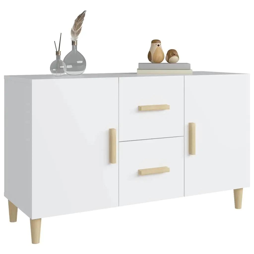 Sideboard Storage Cabinet White 100x36x60cm with 2 Doors and 2 Drawers