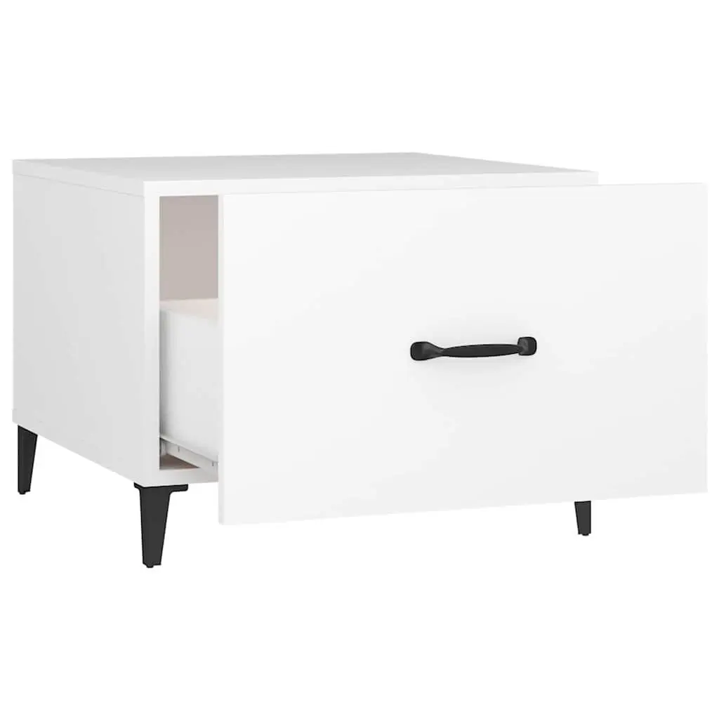 Coffee Table Set with Metal Legs 50x50x40 cm White 2 Pcs