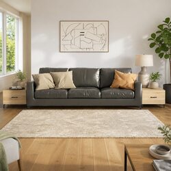 Industrial Coffee Table Set of 2 with Storage Drawer, Brown