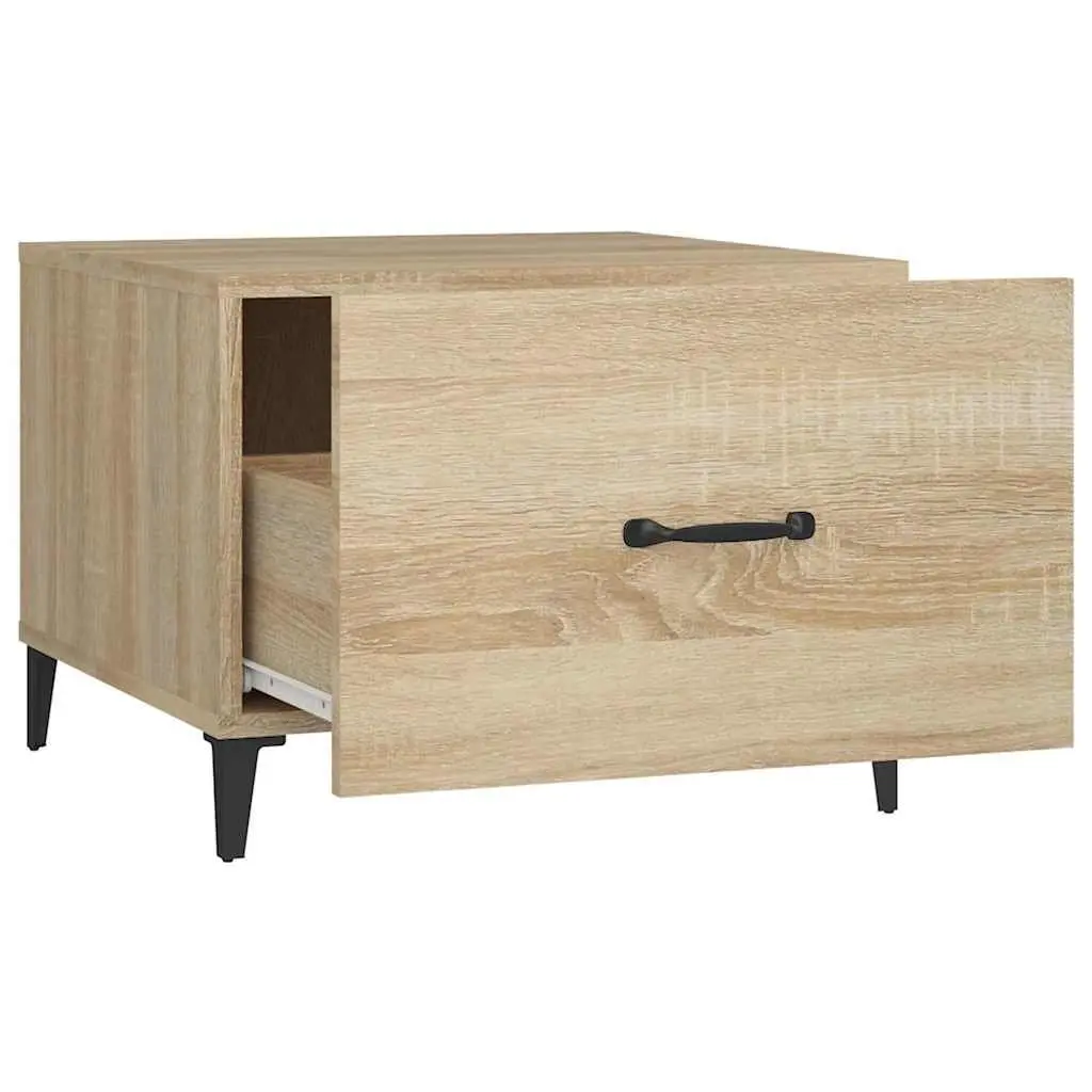 Coffee Table Storage Drawer 50x50x40cm Set of 2 Brown